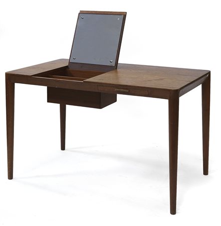 SCRIVANIA Scrivania danese in legno di teak con cassettino e vano apribile...