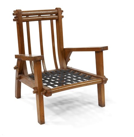 POLTRONA Poltrona in rovere ad elementi assemblati ad incastro. Piano di...