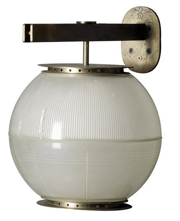 GARDELLA IGNAZIO Lampada da parete doppio vetro. Riflettore e coppa in vetro...