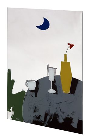 TADINI EMILIO Specchio rettangolare serigrafato. Prod. Rimadesio. cm 105x69