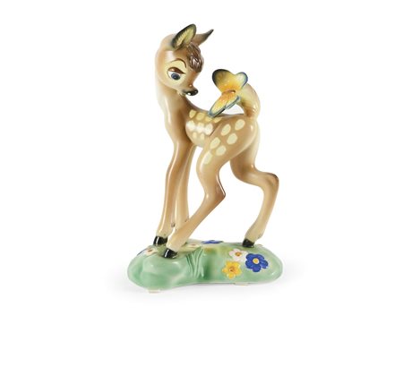 LENCI Domenico Cogno Bamby - Walt Disney Statuetta in ceramica policroma....