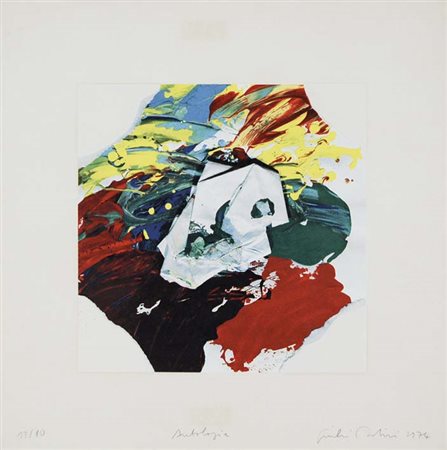 PAOLINI GIULIO Genova 1940 Antologia 1974 litografia es. 13/80 Misure: 50x50...