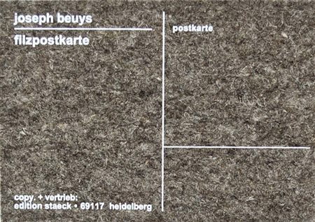 BEUYS JOSEPH Krefeld 1921 - Dusseldorf 1986 Filzpostkarte cartolina di feltro...