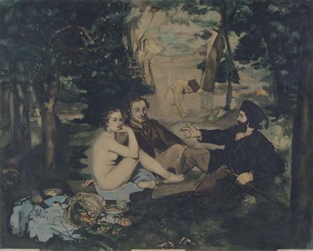 VILLON JACQUES Blainville-Crevon 1875 - 1963 Omaggio A Manet Le Déjeuner Sur...