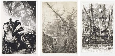 AUTORI VARI Soggetti Vari lotto di sei acqueforti es. 39/70 Misure: 50x35...