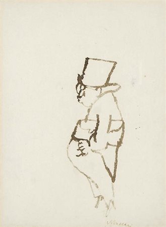 MACCARI MINO Siena 1898 - Roma 1989 Figura (1940/50) acquerello su carta...