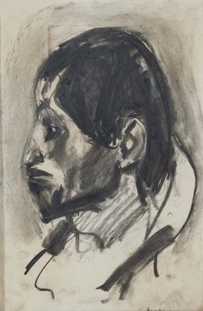 NOVATI MARCO Venezia 1895 - 1975 Ritratto disegno a carboncino su carta...