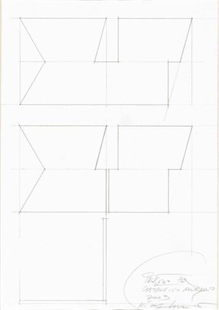 CARRINO NICOLA Taranto 1932 Progetto Costruttivo 2003 disegno a matita su...