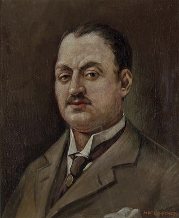 NOVATI MARCO Venezia 1895 - 1975 Autoritratto olio su tavola Misure: 45x35...