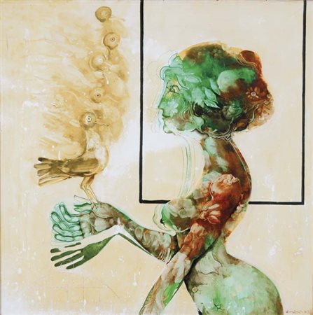 AMBROGIO GIANNI Treviso 1928 Figura 1988 acrilici su faesite Misure: 80x80...