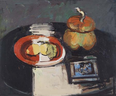 BOSCOLO NATTA Chioggia 1925 - Venezia 2002 Natura Morta 1986 olio su tela...