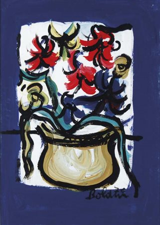 BOLDRINI GUSTAVO Venezia 1927 - 1988 Vaso Di Fiori olio su tela Misure: 70x50...