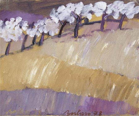 BARBARO SAVERIO Venezia 1924 Mandorli 1978 olio su tela Misure: 50x60 firma e...