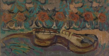 HOLLESCH CARLO Pola 1926 - Venezia 1977 Natura Morta 1962 olio su tela...