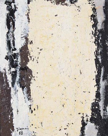 GIUNNI PIERO Villa Cortese 1912 - Bondone 2000 In Piedi 1963 olio su tela...