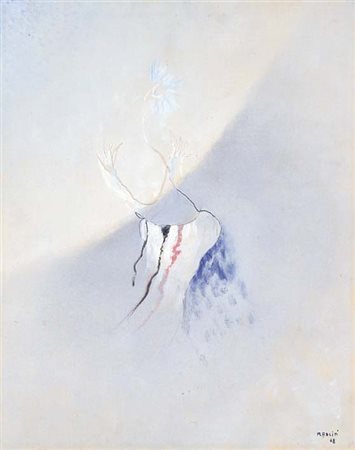 RACITI MARIO Milano 1934 Spiritello Che Attraversa Due Spazi 1968 olio su...