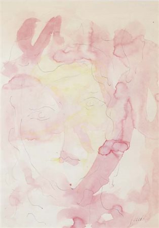 GUIDI VIRGILIO Roma 1892 - Venezia 1984 Volto 1975 china e acquerello su...