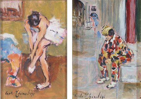 CHERUBINI CARLO Ancona 1897 - Venezia 1978 Ballerina - Arlecchino lotto di...