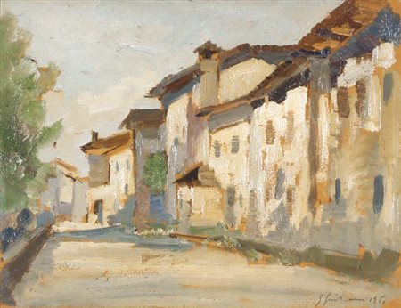 GIULIANI GIOVANNI Venezia 1893 - Mogliano Veneto 1963 Paesaggio 1951 olio su...