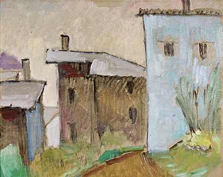 COLETTI NANDO Treviso 1907 - 1979 Case Sul Cadore (Anni 60) olio su tavola...