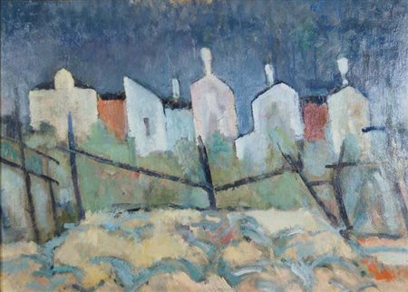 COLETTI NANDO Treviso 1907 - 1979 Paesaggio A Burano (Fine Anni '40) olio su...