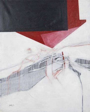 BARATELLA PAOLO Bologna 1935 Il Falso Fiore 1963 olio su tela Misure: 100x80...