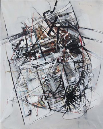 FRANCESCHINI EDOARDO Catania 1928 - 2006 Composizione 1962 olio su tela...