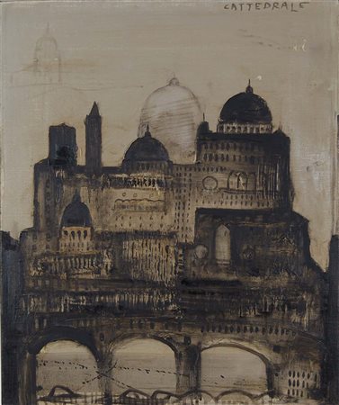 PIZZI CANNELLA PIERO Roma 1955 Cattedrale 2007 olio su tela Misure: 60x50...