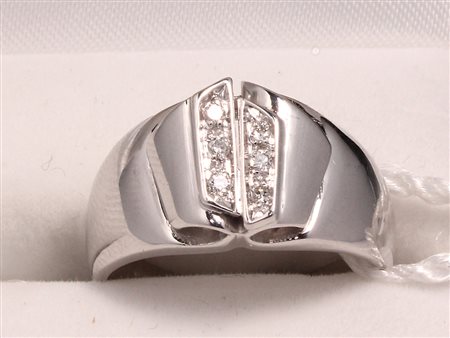 GIOIELLO ANELLO ORO BIANCO E DIAMANTI Anello in oro bianco 18 kt con diamanti...
