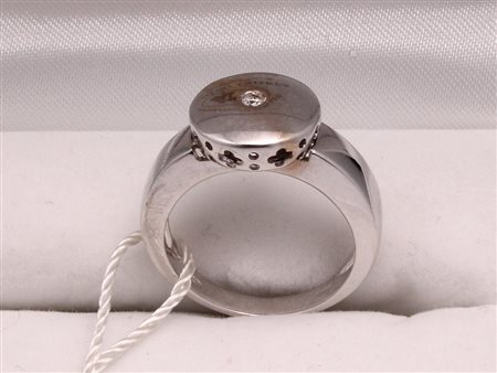 GIOIELLO ANELLO ORO BIANCO E DIAMANTI Anello in oro bianco 18 kt con diamanti...