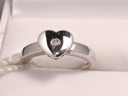 GIOIELLO ANELLO ORO BIANCO E DIAMANTI Anello in oro bianco 18 kt con diamanti...