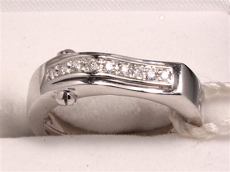 GIOIELLO ANELLO ORO BIANCO E DIAMANTI Anello in oro bianco 18 kt con diamanti...
