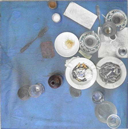 SPOERRI DANIEL ROMANIA 1930 TABLEAU PIEGE, 1972 TECNICA MISTA SU TAVOLA cm...