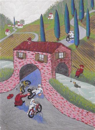 SCARPA LUIGI SENZA TITOLO OLIO SU TELA cm 40 x 30 Firma al retro