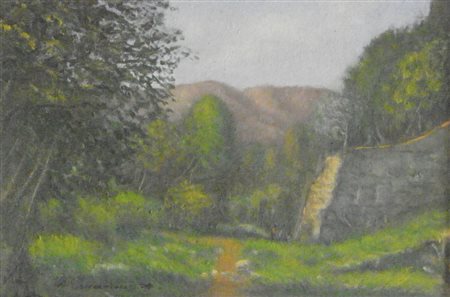 MENICOCCI ALESSIO SENZA TITOLO OLIO SU CARTONE TELATO cm 20 x 30 Firma in...