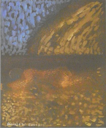 SCARIONI ANTONIO ABBIATEGRASSO 1941 SENZA TITOLO OLIO SU CARTA RIPORTATA SU...