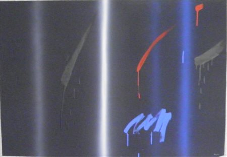 FINZI ENNIO VENEZIA 1931 SENZA TITOLO TECNICA MISTA SU CARTA cm 70 x100 Firma...