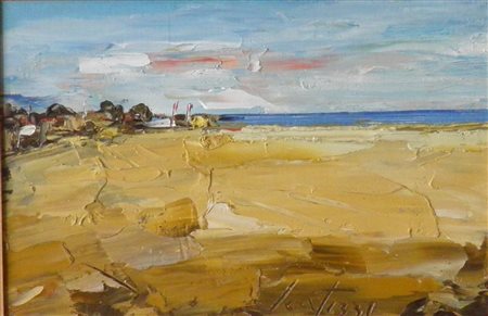 SCATIZZI SERGIO 1918 2009 PAESAGGIO OLIO SU TELA cm 20 x 30 Firma in basso al...