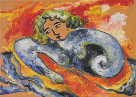 GERMANA' MIMMO CATANIA 1944 BUSTO ARSIZIO 1992 SENZA TITOLO, 1990 OLIO SU...