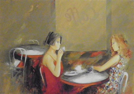 TROMBINI GIULIANO SENZA TITOLO OLIO SU TELA cm 50 x 70 Firma in basso a...