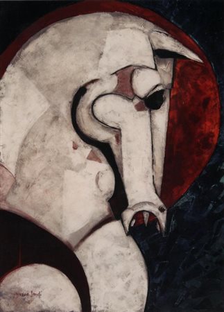 LANDI BRUNO CAVALLO, 2001 OLIO SU TELA cm 70 x 50 Firma in basso a sinistra...