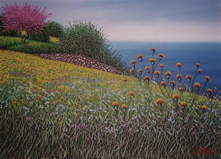 DAUREA GIOVANNI FORLI 1944 SENZA TITOLO OLIO SU TELA cm 50 x 70 Firma in...