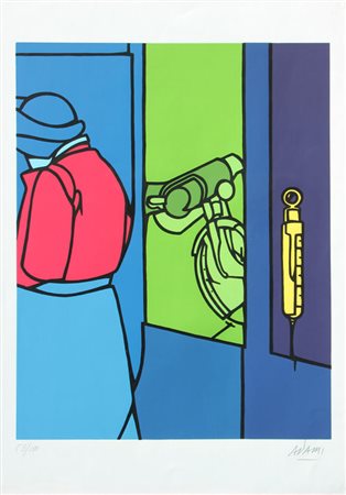 Valerio ADAMI Bologna 1935 Senza titolo, anni 70 serigrafia a colori colour...