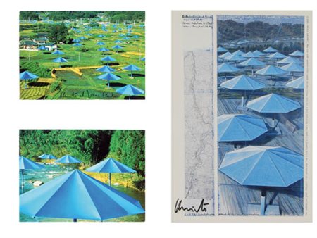 Javacheff CHRISTO Gabrovo 1935 The Umbrellas cartoline postcards cm 10,5×15...