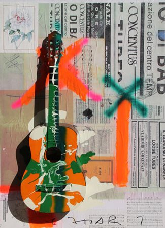 Giuseppe CHIARI Firenze 1926-2007 Senza titolo, 2000 chitarra e tecnica mista...