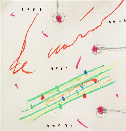 Nicola DE MARIA Foglianise 1954 Senza titolo, 1989 matita e pastelli su carta...