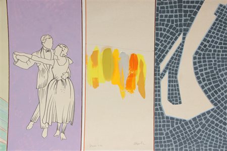 Renato MAMBOR Roma 1936 Studio D.80, 1980 pittura su cartoncino paint on...