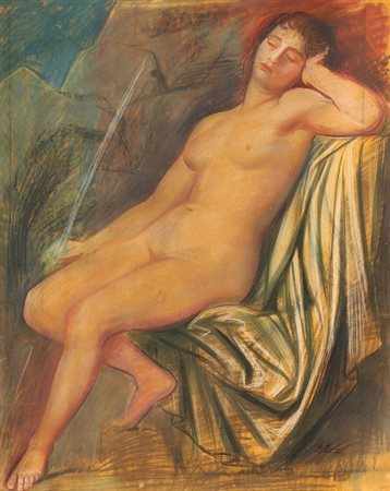 Achille FUNI Ferrara 1890 - Appiano Gentile 1972 Nudo dormiente, 1930 tecnica...