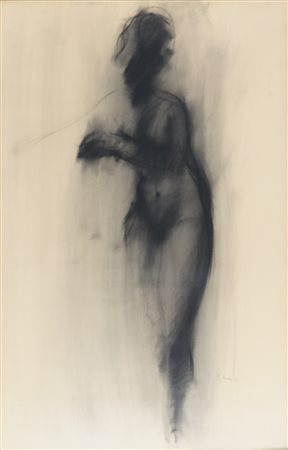 AJMONE GIUSEPPE (1923 - 2005) Senza titolo. 1963. Carboncino su carta. Cm...