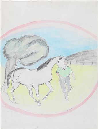 CESETTI GIUSEPPE (1902 - 1990) Senza titolo. Disegno su carta. Cm 57,00 x...